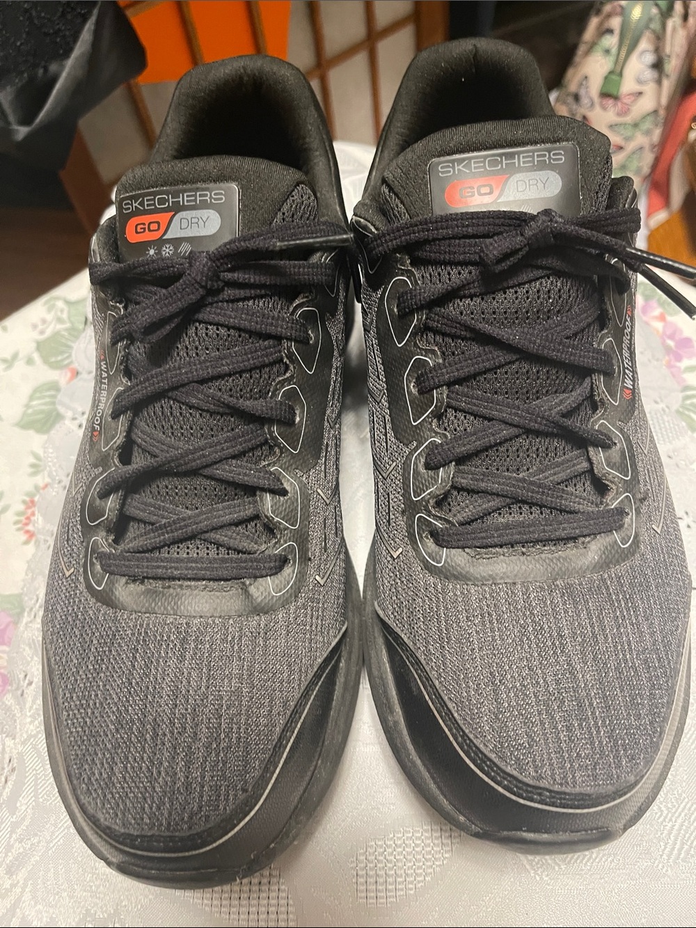 Skechers Men’s Black Athletic Sneakers with GO DRY